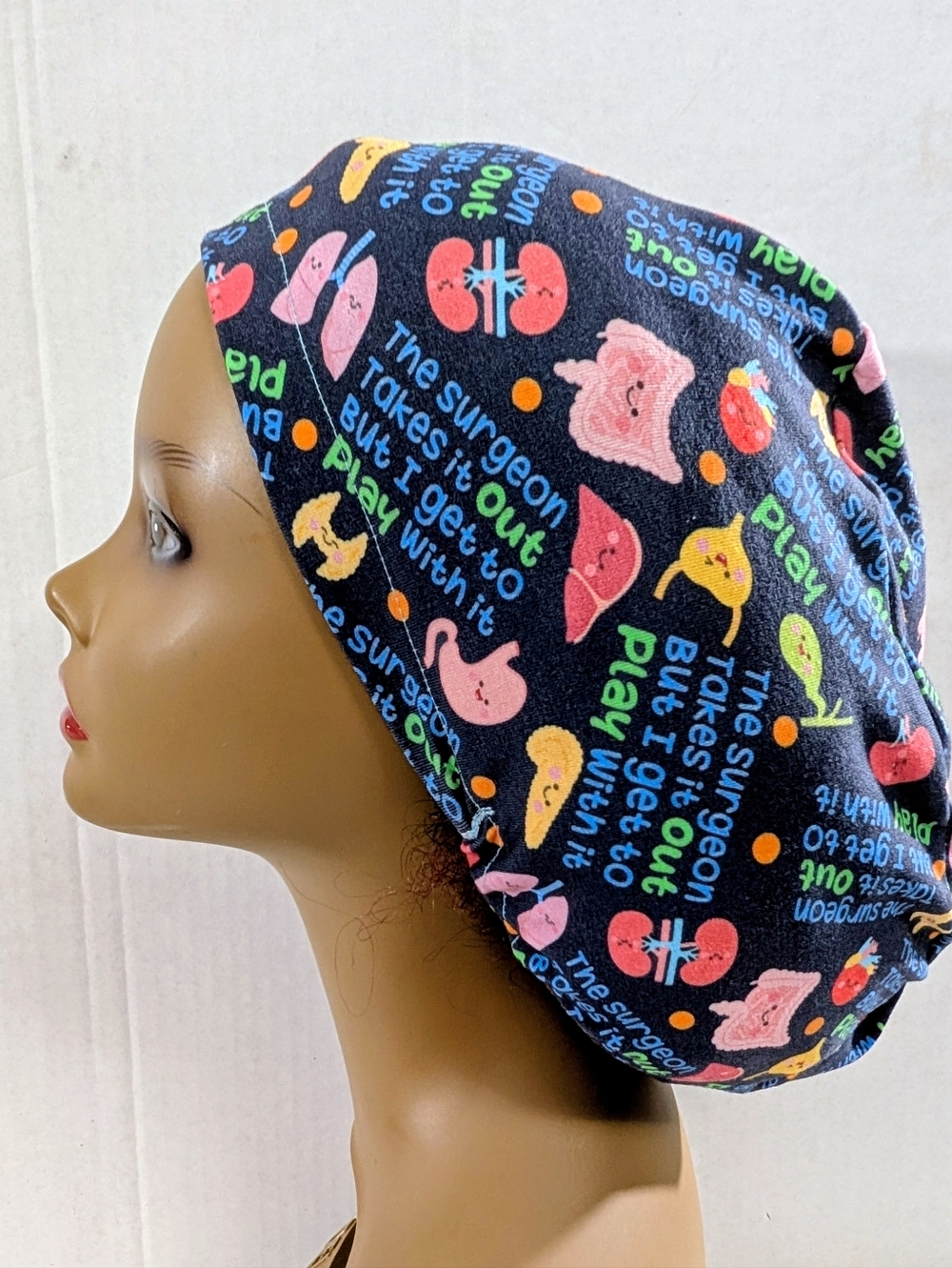 Organs, Euro Style Scrub Cap, Scrub Cap, Chemo Cap, Stretchy
